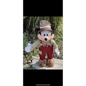 GEMMY Disney MICKEY MOUSE Scarecrow Fall Halloween PORCH GREETER Decoration 23"